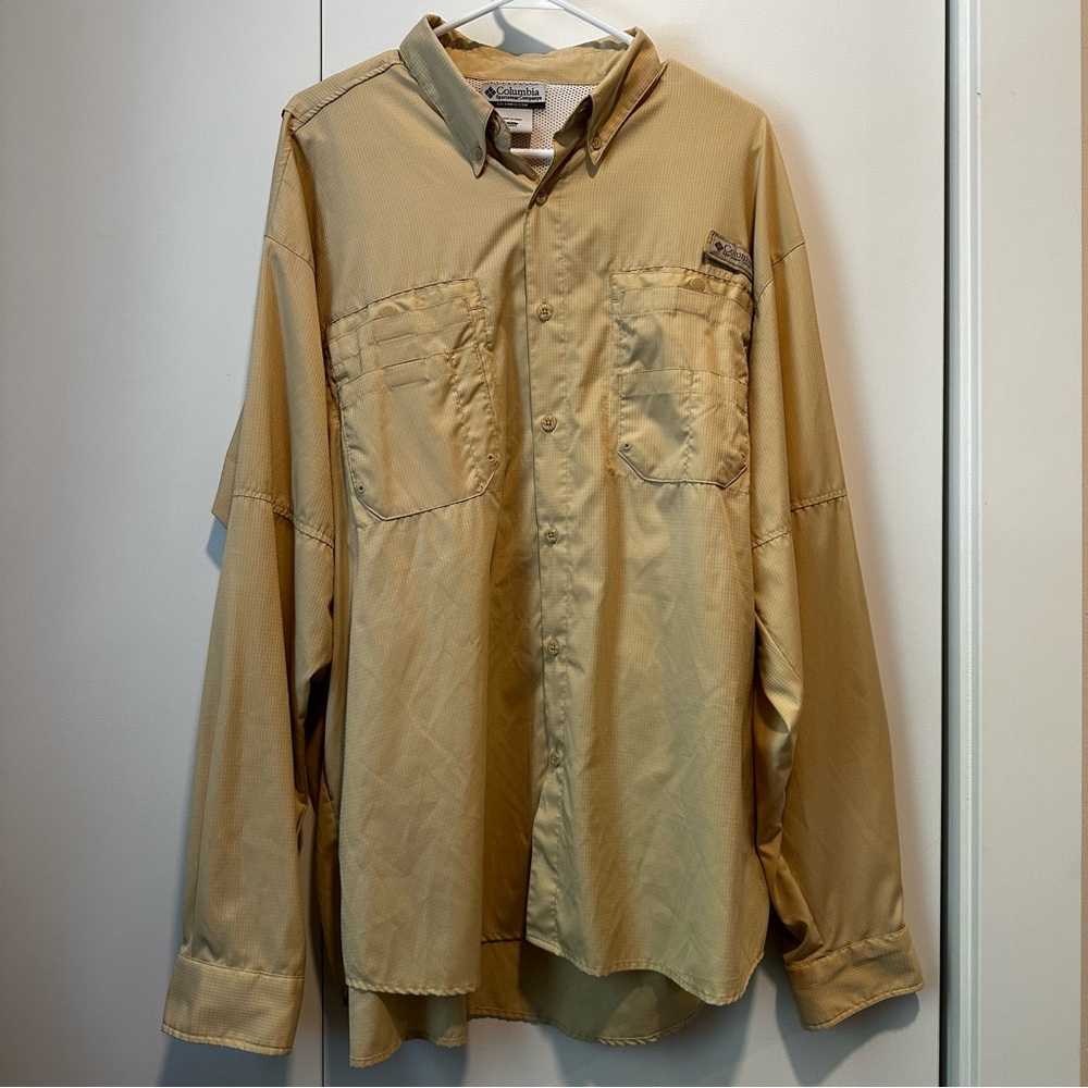 Columbia Men’s PFG Bahama™ Long Sleeve Shirt - XL, beige